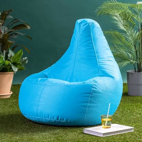 Bean Bag Bazaar 2 Pack of Aqua Outdoor Bean Bags for Adults with Filling Included – 2