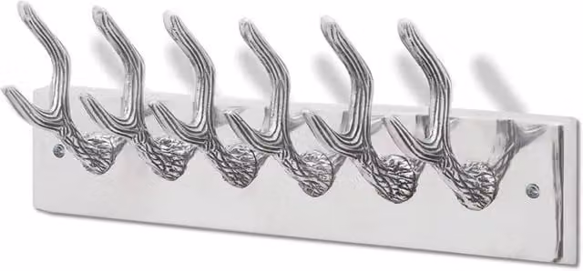 Berkfield Home Silver Aluminium Wardrobe Hook Coat Rack and Hat or Tie Hanger