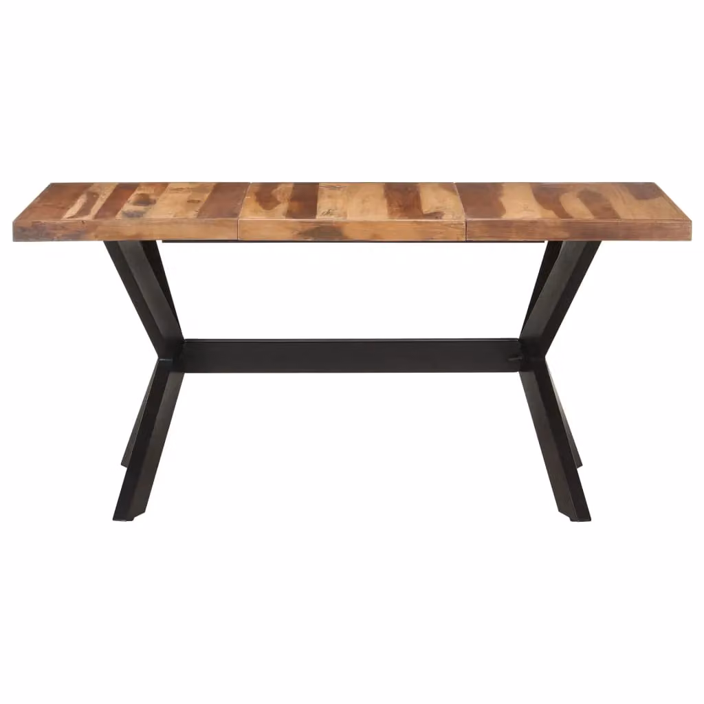 Berkfield Home Rectangular Solid Wood Dining Table in Brown, W/D/H: 160 x 80 x 75 cm – 2