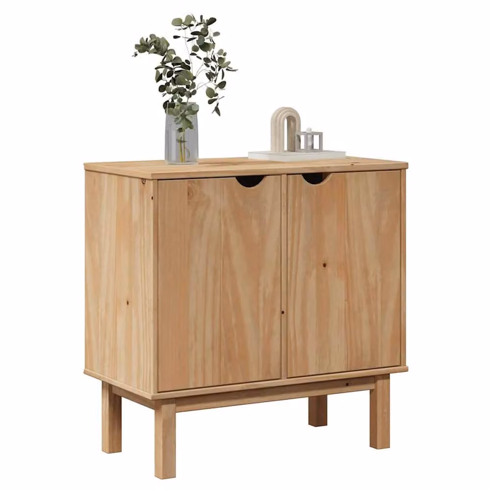 Berkfield Home OTTA Hallway Cabinet in Light Tan Solid Pine Wood, W/D/H: 75 x 40 x 75 cm – 2