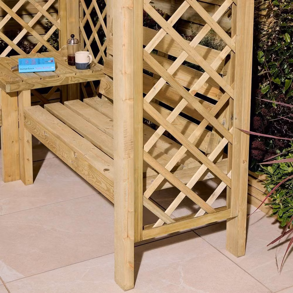 Rowlinsons Richmond Corner Arbour in Brown Timber W/D/H: 211 x 211 x 194 cm – 3