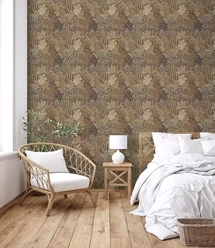 Arthouse Illustrated Foliage Rust Washable Wallpaper with Orange Botanical Floral Pattern, W: 0.5 m, L: 10 m – 2