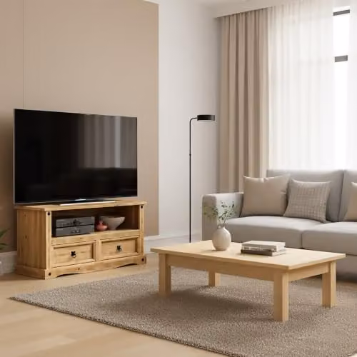 Vida Designs Rustic Brown Pine and Metal TV Cabinet – 5