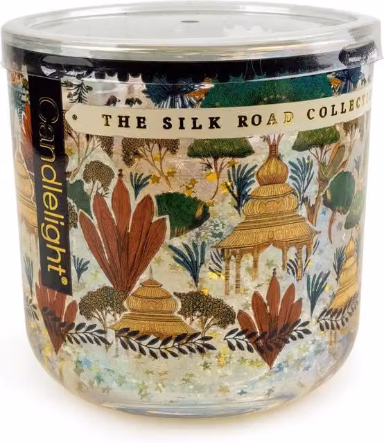 Candlelight The Silk Road Pear & Fig Light Up Glitter Candle in Gold and Multicolour – 4