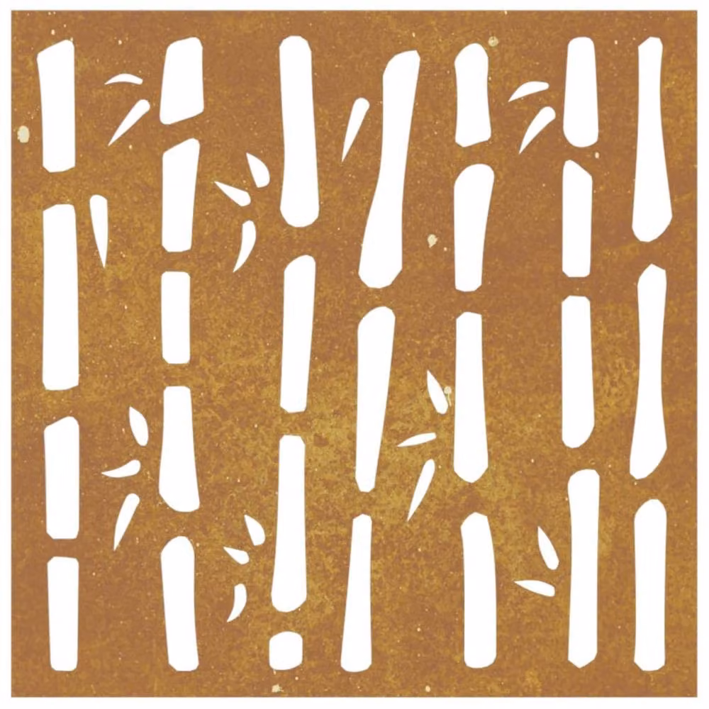 Berkfield Home Garden Wall Decoration, Brown Steel Floral Design, W/H: 55 x 55 cm – 3