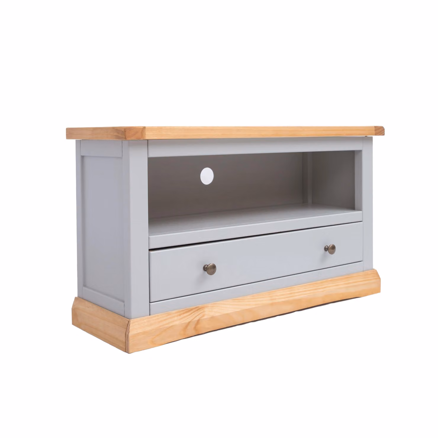Cabinet Bits Bomporto Grey 1 Drawer Pine Wood TV Cabinet – 2