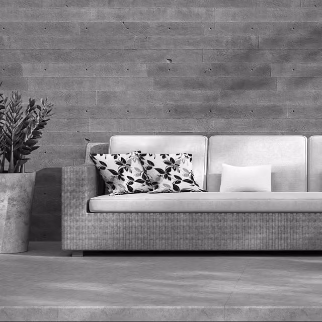 Benjamin Tate Design LTD Modern Floral Pattern Outdoor Cushion, Black and Grey, W/D/H: 60 x 60 x 1 cm