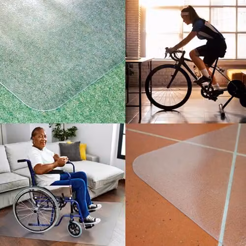 Floortex Homemat Rectangular Multi-Purpose Mat, Transparent, W: 90 cm, L: 120 cm – 6
