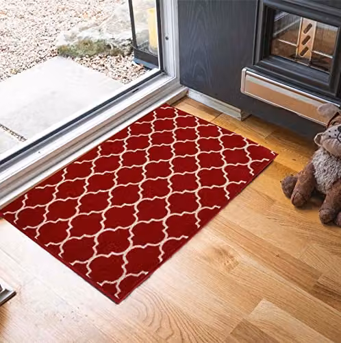 Desire Rugs Serdim Havana Non-Slip Trellis Design Washable Doormat, Red, W: 60 cm, D: 40 cm – 4