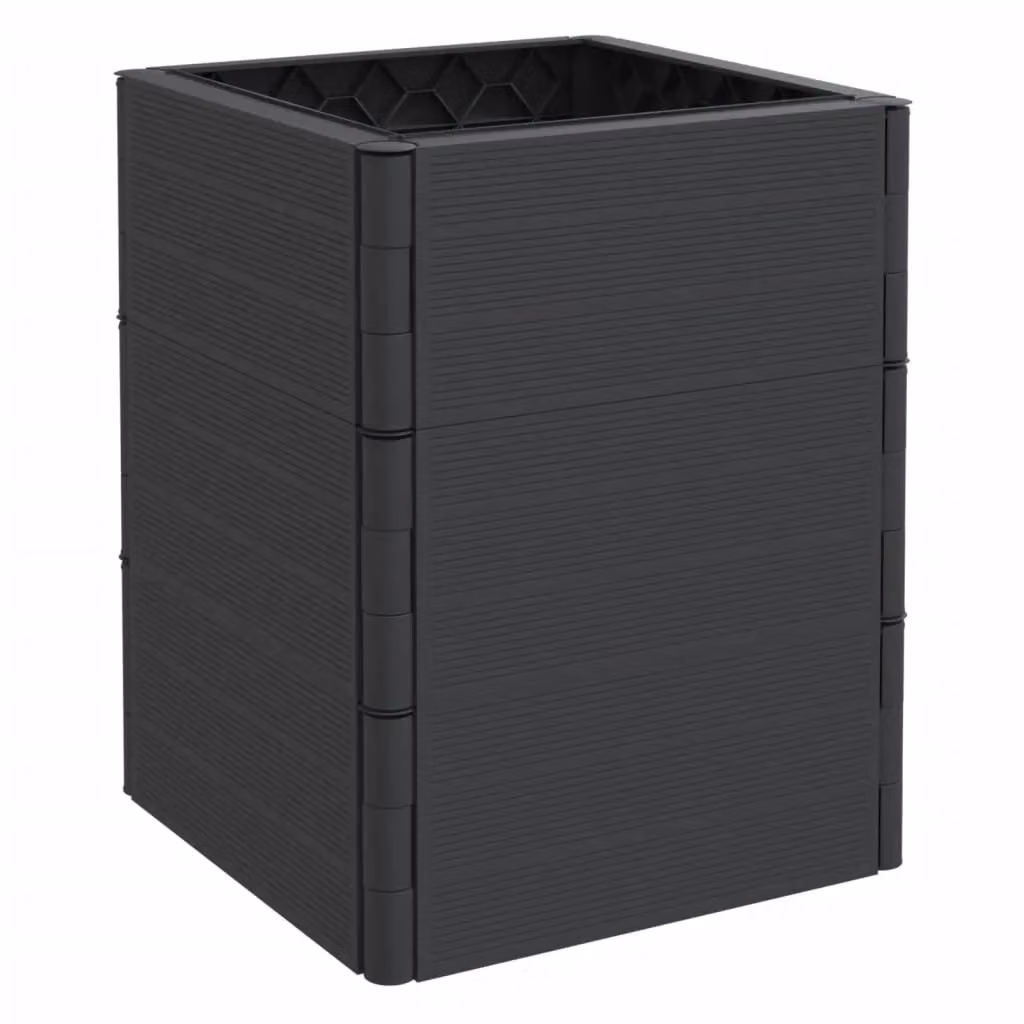 Berkfield Home Garden Planter Tub Set of 2, Anthracite and Black Plastic – 4