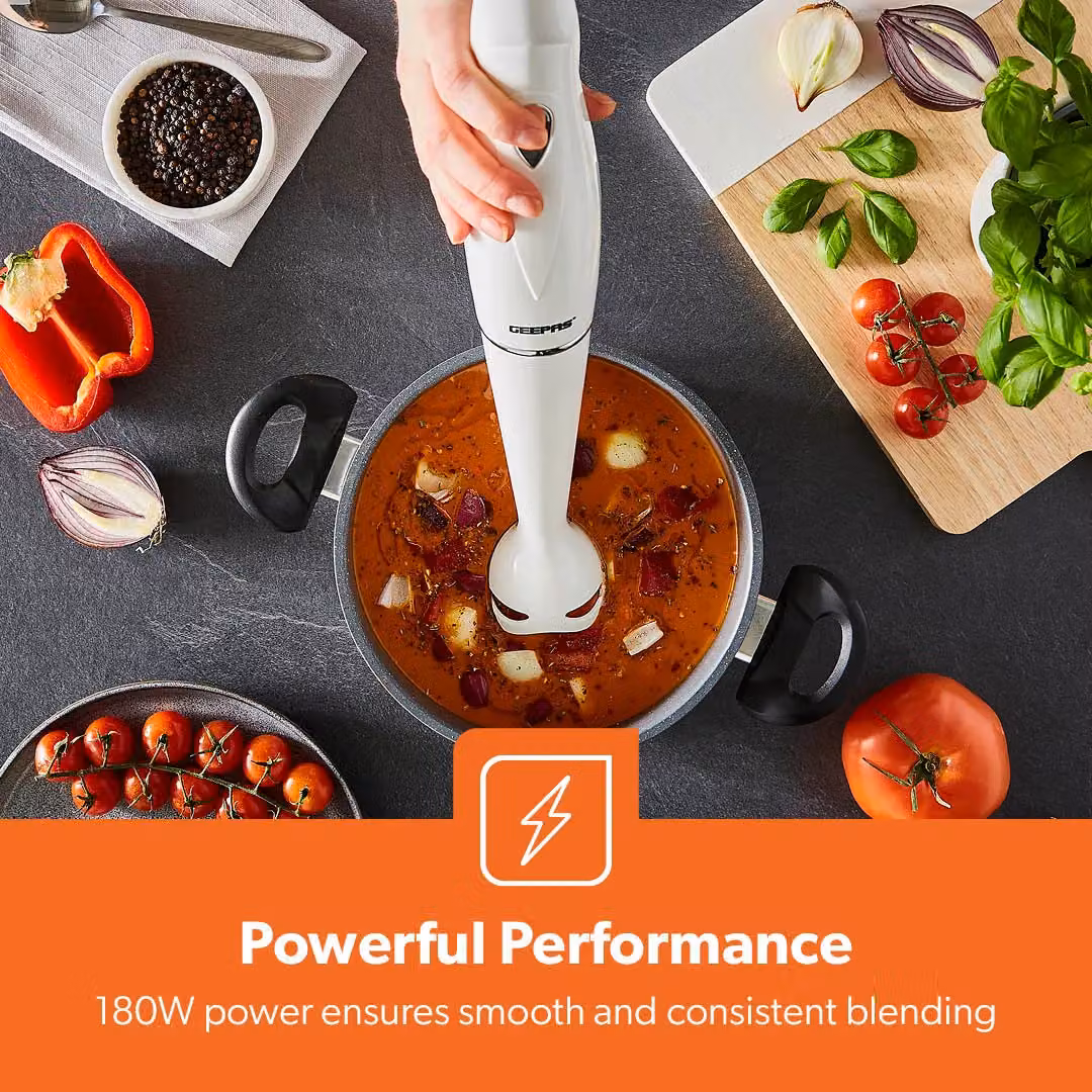 Geepas 180W Food Blender and Hand Mixer in White – 4