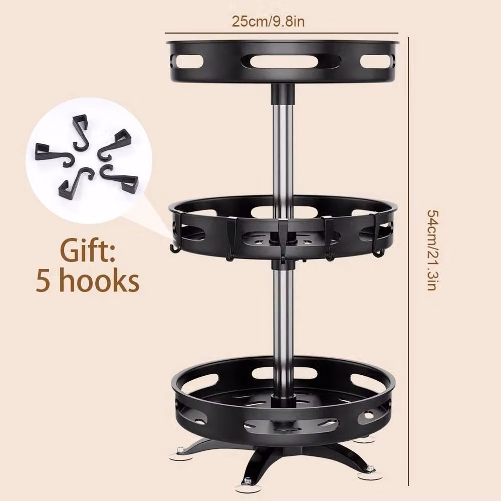 EONLION 3 Tier Rotating Metal Spice Rack in Black – 2