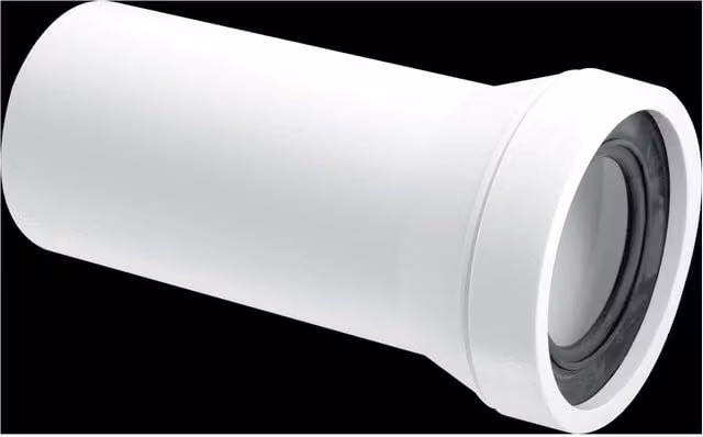 McAlpine White Plastic Straight Adjustable Length Rigid WC Connector Pipe
