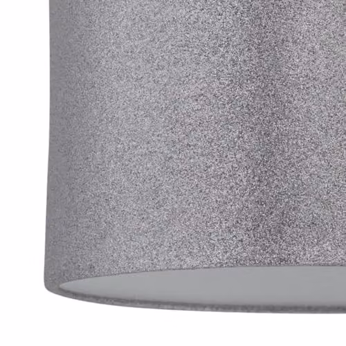 First Choice Lighting Set of 2 Round Fabric Pendant Lightshades in Silver and Grey Glitter, Diameter: 25 cm – 2