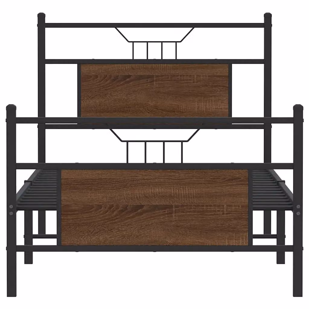 Berkfield Home Bed Frame in Brown Oak, W/D/H: 90 x 200 cm – 3