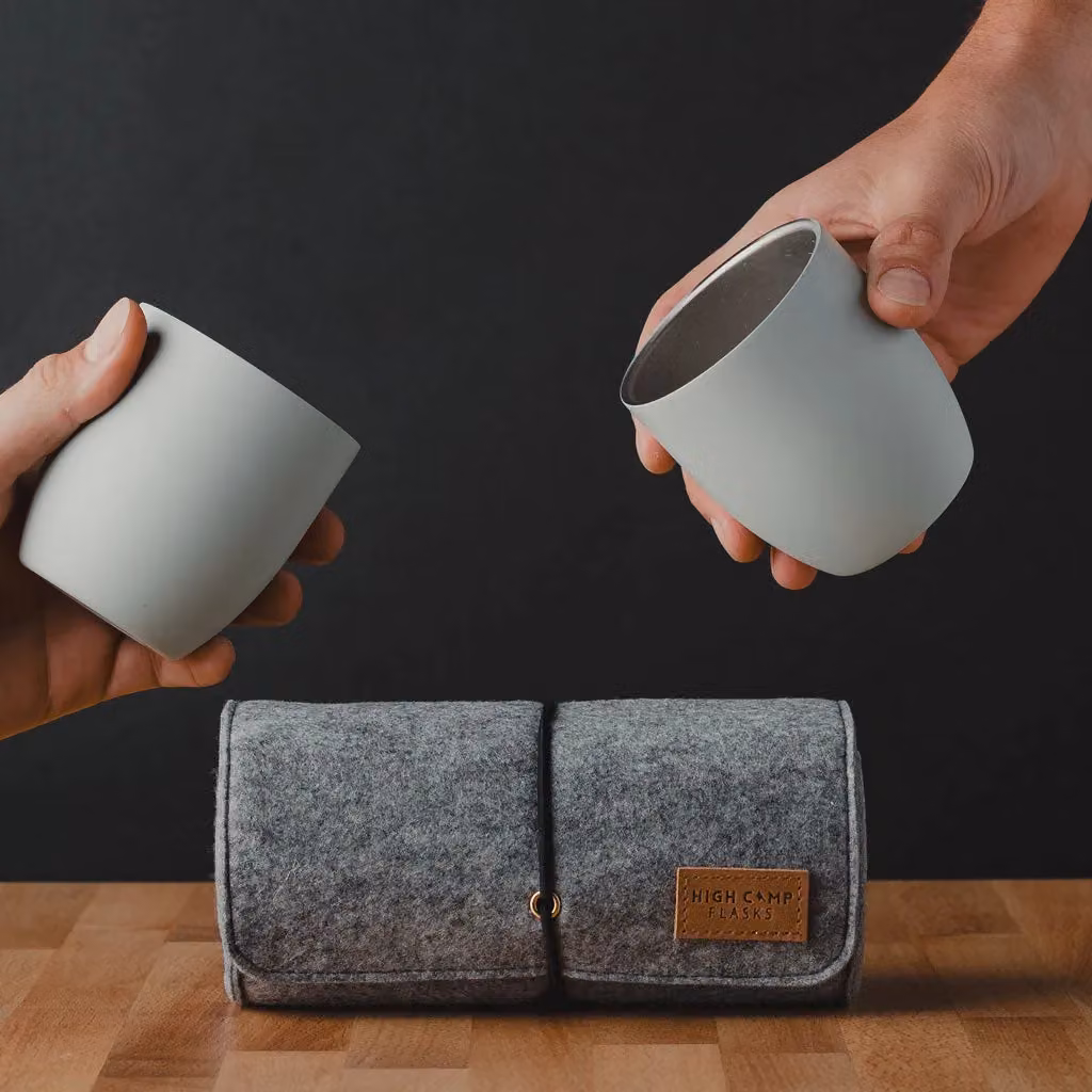 High Camp Flasks Parkside Stainless Steel Wine Tumbler 2-Pack in Pink with Soft Case – 3