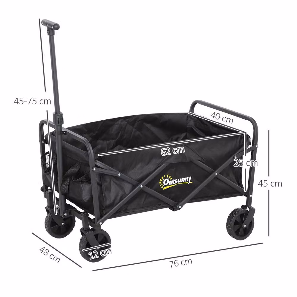 Outsunny 93L Heavy Duty Festival Trolley on Wheels, Black – 8