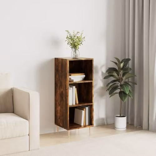 vidaXL Sideboard in Smoked Oak, Brown Engineered Wood, W/D/H: 34.5 x 32.5 x 90 cm – 1