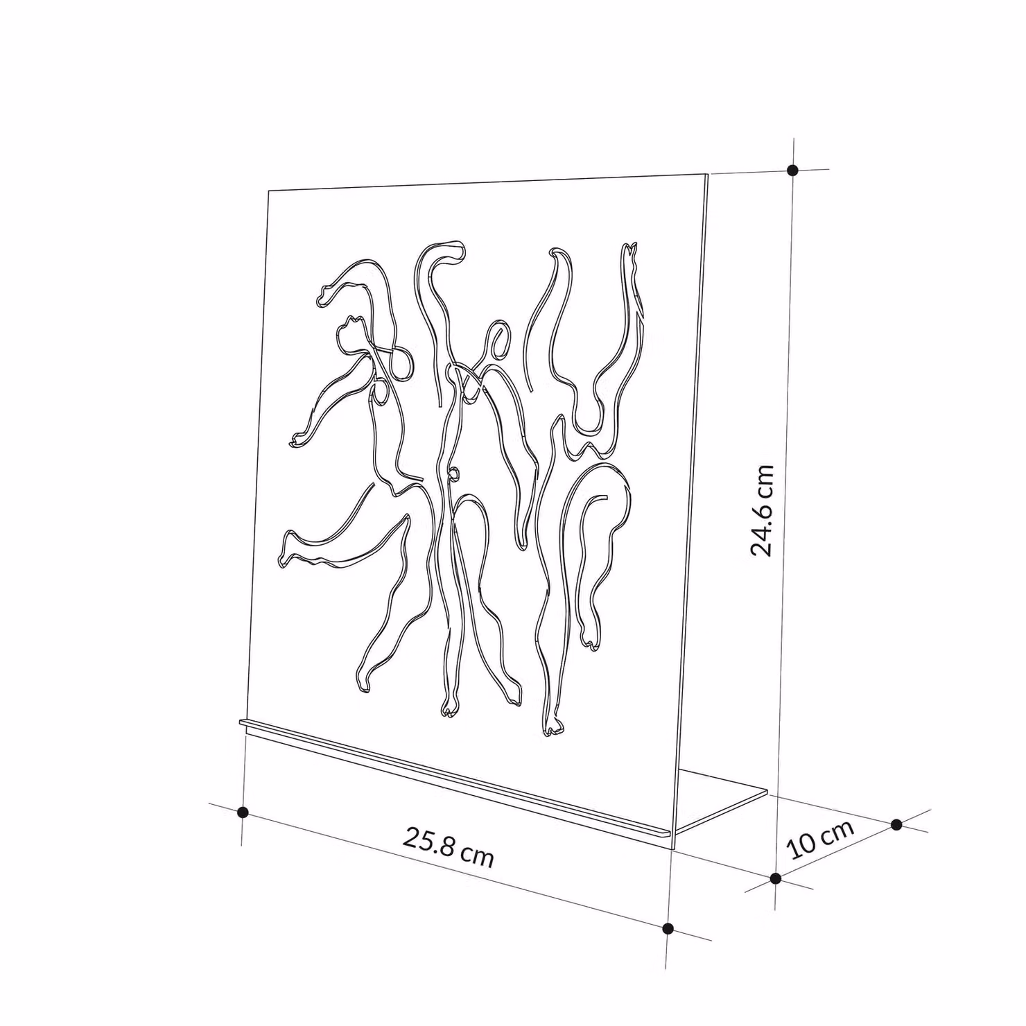 Decortie Modern Dancing Metal Art Tabletop Ornament, Black, H 25.8 cm x W 24.6 cm x D 10.0 cm – 4