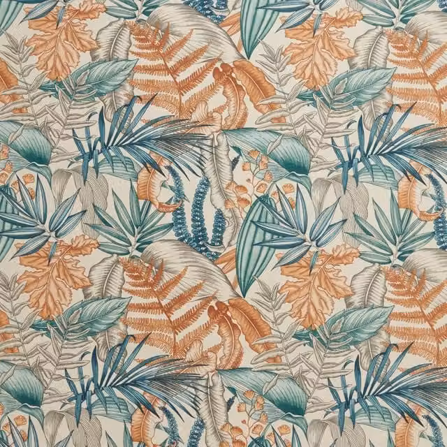 iLiv Maldives Fabric Lagoon Nature Floral Bedding in Blue, Multicolour and Beige