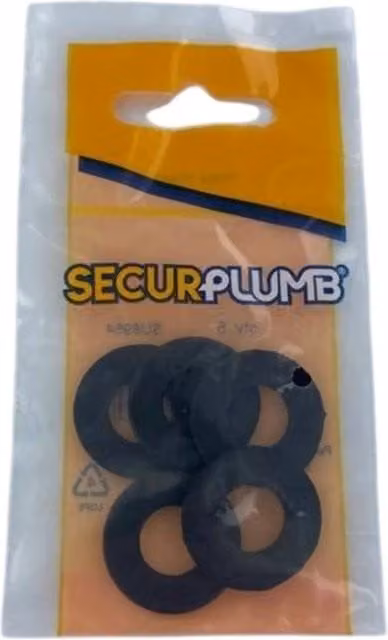 Securplumb Flat Hose Washer, Black, Pack of 5