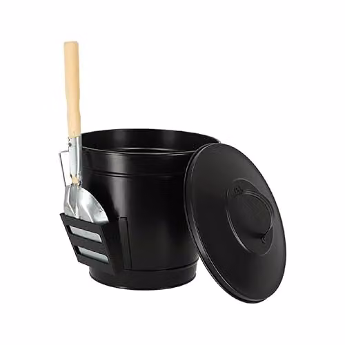 Esschert Black Metal Ash Bucket and Shovel Set for Garden Fireplaces – 1