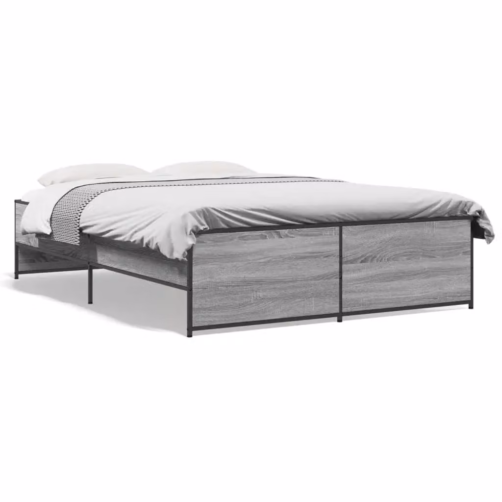 Berkfield Home Double Bed Frame with Drawers in Grey Sonoma, W: 135 cm, L: 190 cm – 2