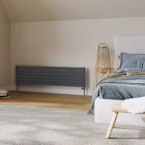 UK Radiators Typhoon Axis Anthracite Horizontal Designer Radiator, W: 160 cm, H: 40.8 cm – 3
