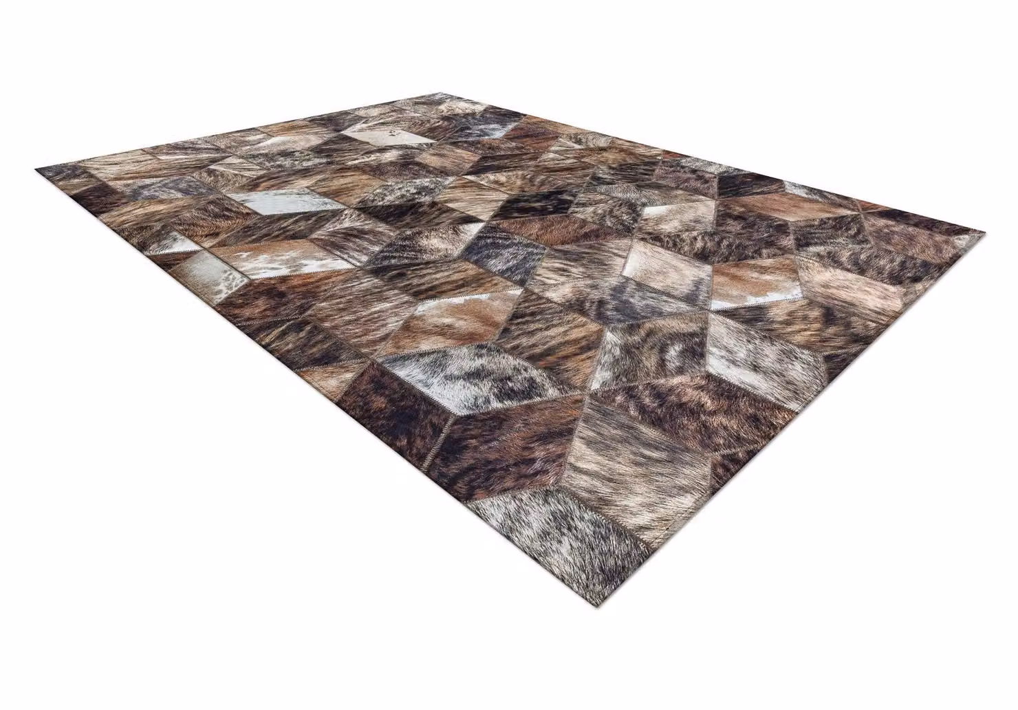 RugsX Patchwork Rectangular Rug in Brown, W: 160 cm, L: 230 cm – 2