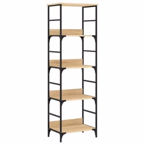 vidaXL Industrial Bookshelf in Sonoma Oak, W: 50 cm, D: 33 cm, H: 153 cm – 1