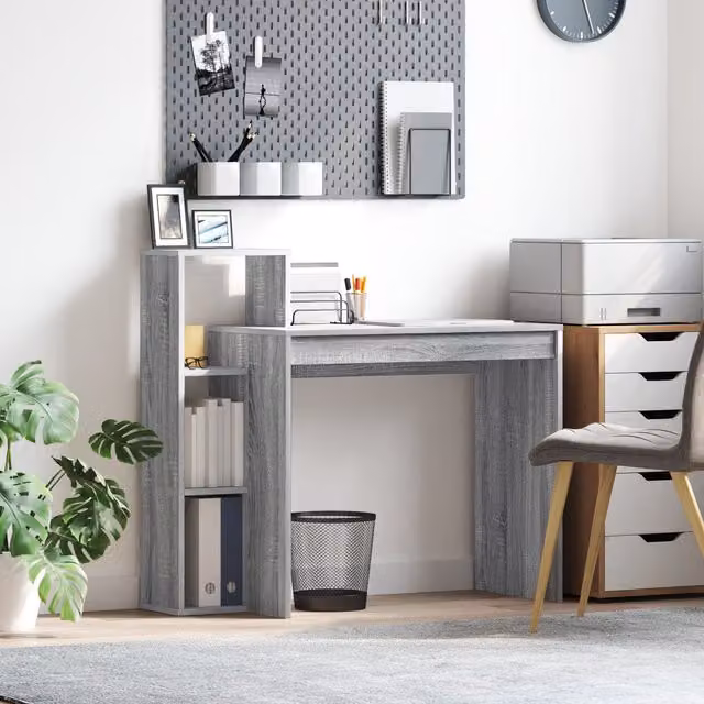 Berkfield Home Computer Desk in Grey Sonoma MDF