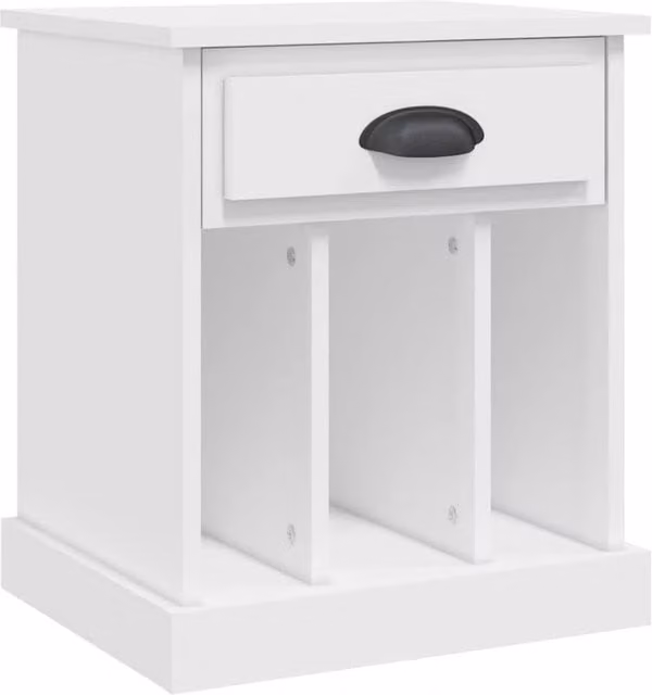 Berkfield Home White Bedside Cabinet, W/D/H: 43 x 36 x 50 cm