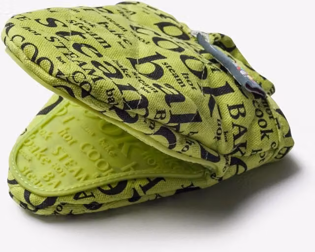 Zeal Silicone Mini Oven Mitt and Pot Holder with Hot Print Design in Lime Green – 1