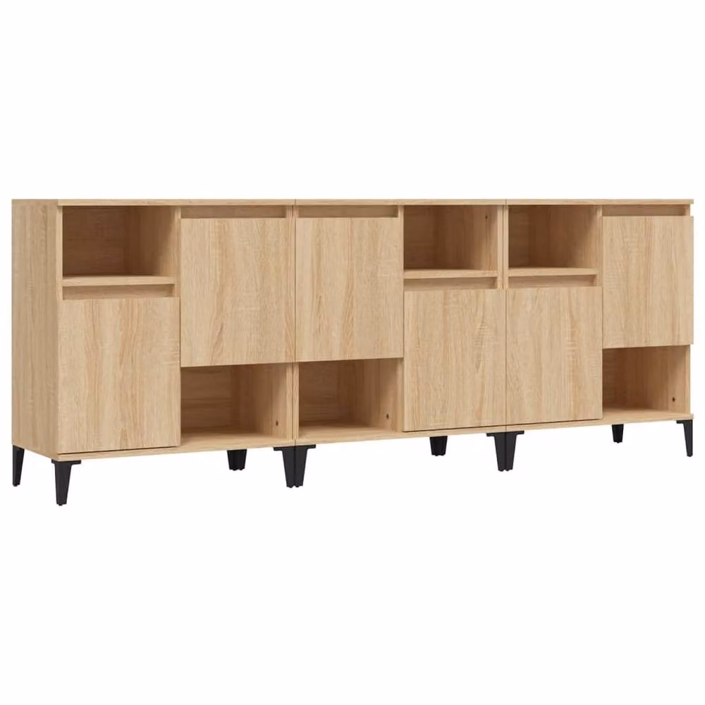 Berkfield Home 3-Piece Sonoma Oak Sideboard Set in Light Brown, W/D/H: 60 x 35 x 70 cm – 2