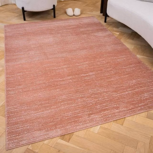 THE RUGS Carmel Modern Striped Area Rug in Terracotta, Stain Resistant, W: 120 cm, L: 170 cm