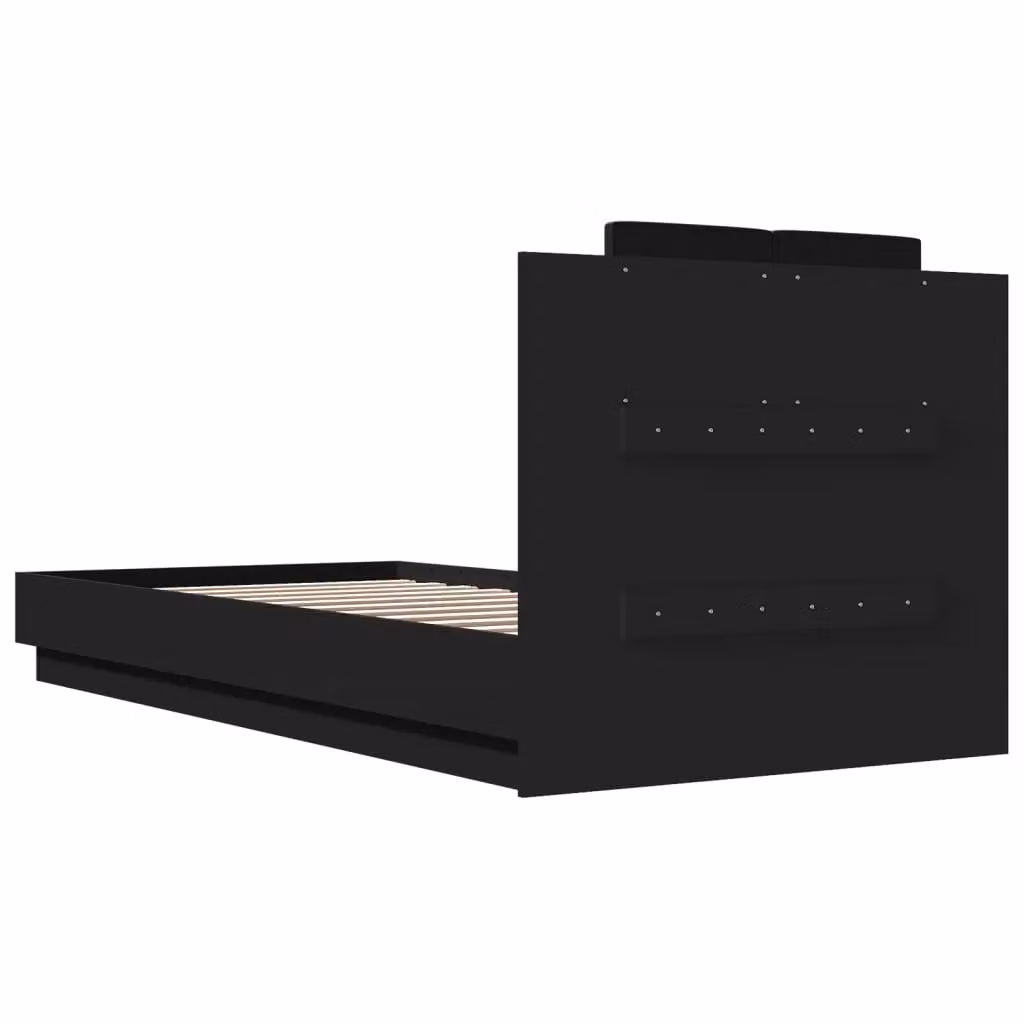 Berkfield Home Modern Upholstered Bed Frame in Black, W/D/H: 100 x 200 cm – 4