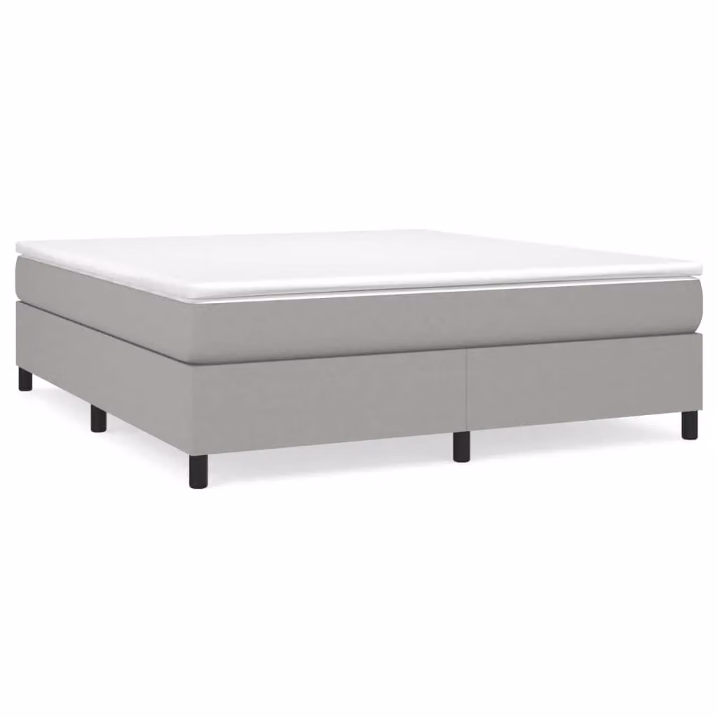 Berkfield Home Upholstered Box Spring Bed Frame in Grey, W/D/H: 180 x 200 cm – 2