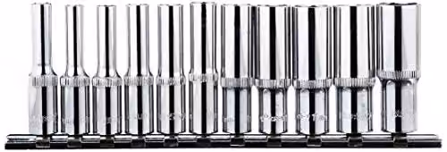Bluespot Tools 11 Piece Metric Deep Socket Set, 1/4 Inch Square Drive, Silver – 3