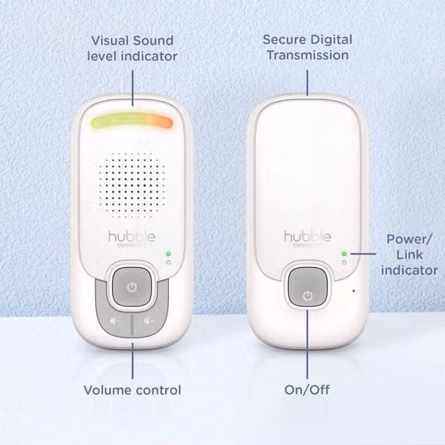 Hubble Listen Audio Baby Monitor with App Control, White