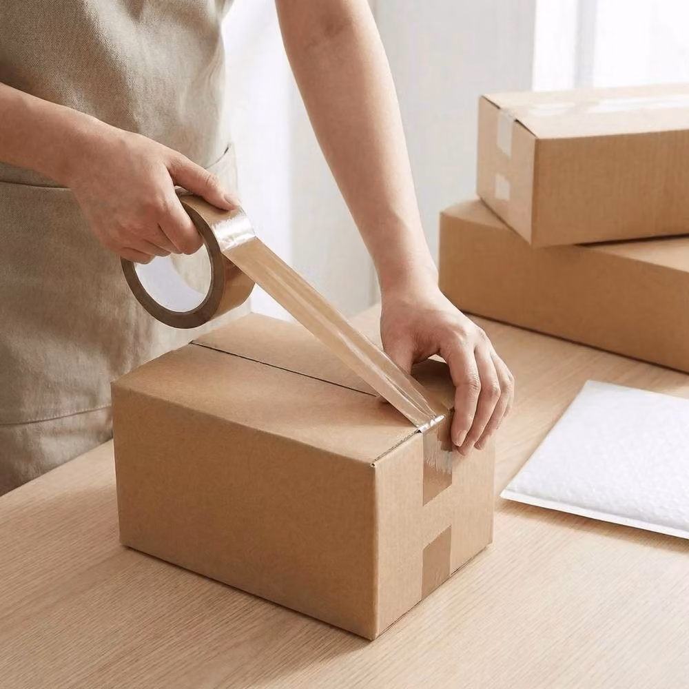 NESTLUNE 12 Pack Strong Brown Parcel Packing Tape, W: 52 mm, L: 10000 mm – 3