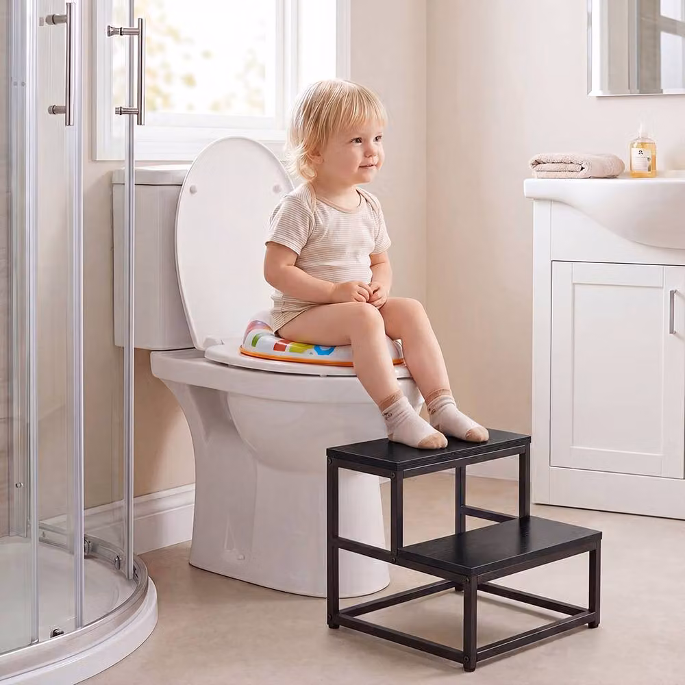 Levede Heavy Duty Metal Step Stool in Black for Kids and Adults, W/D/H: 38 x 36 x 38 cm – 3