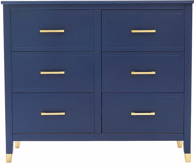 Cabinet Bits Palazzi 6 Drawer Chest in Navy Blue