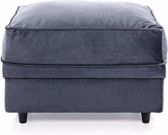 Abakus Direct Chicago Spill-Proof Velvet Footstool in Grey, W/D/H: 60 x 50 x 41 cm – 1