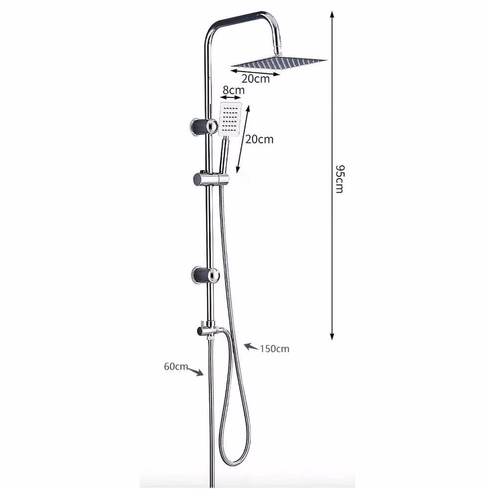 EONLION Twin Head 2 Mixer Shower Kit in Silver with Ceramic Disc Valves – 2