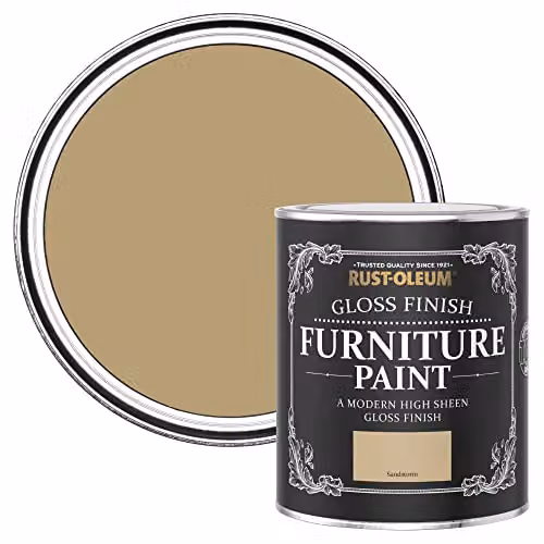 Rust-Oleum Sandstorm Yellow Furniture and Skirting Board Paint, Gloss Finish, Water-Based, 0.75 l – 1