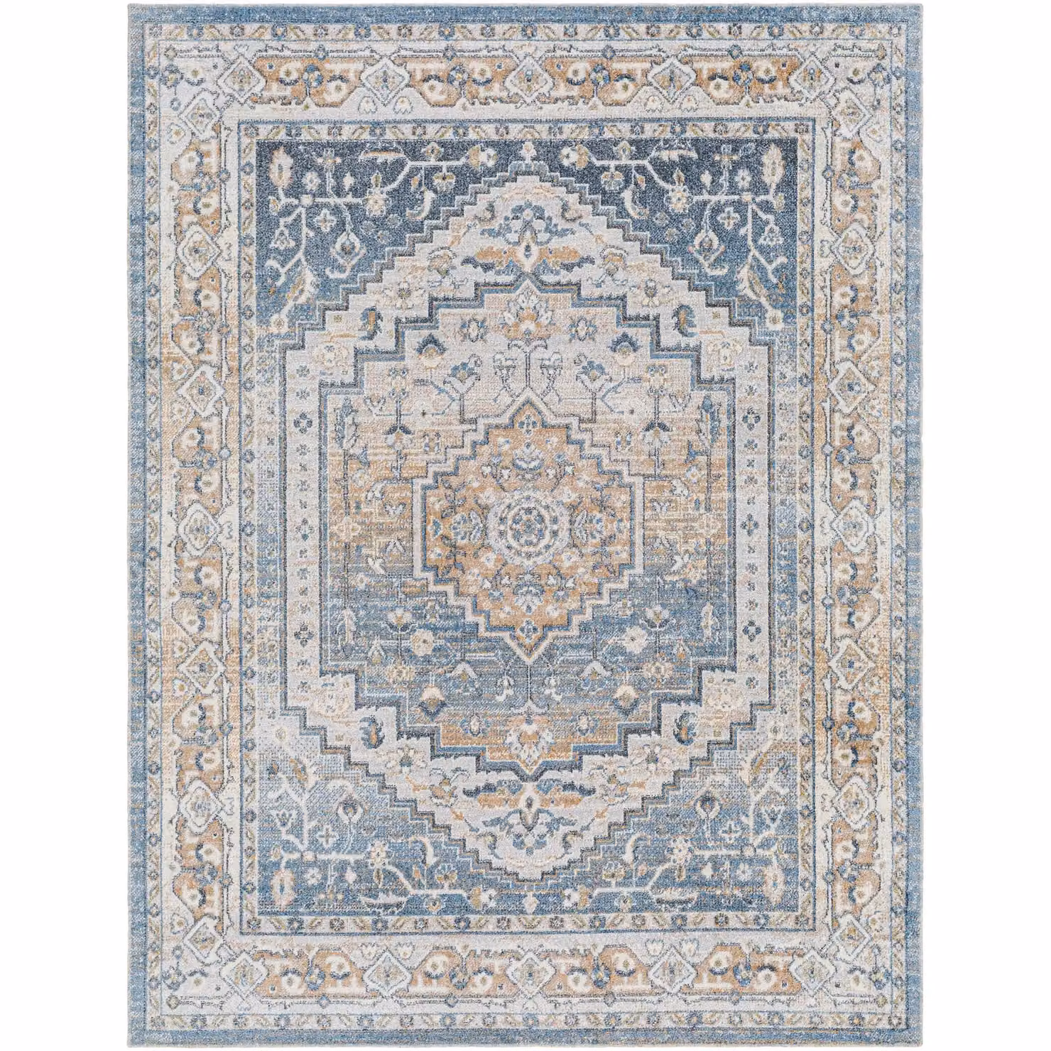 Livabliss Lilian Washable Vintage Boho Living and Dining Room Rug in Blue and Brown, W: 200 cm, D: 275 cm – 2