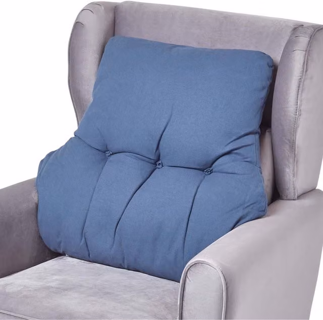 Homescapes Blue Contoured Wedge Back Support Cushion with Cotton and Polyester