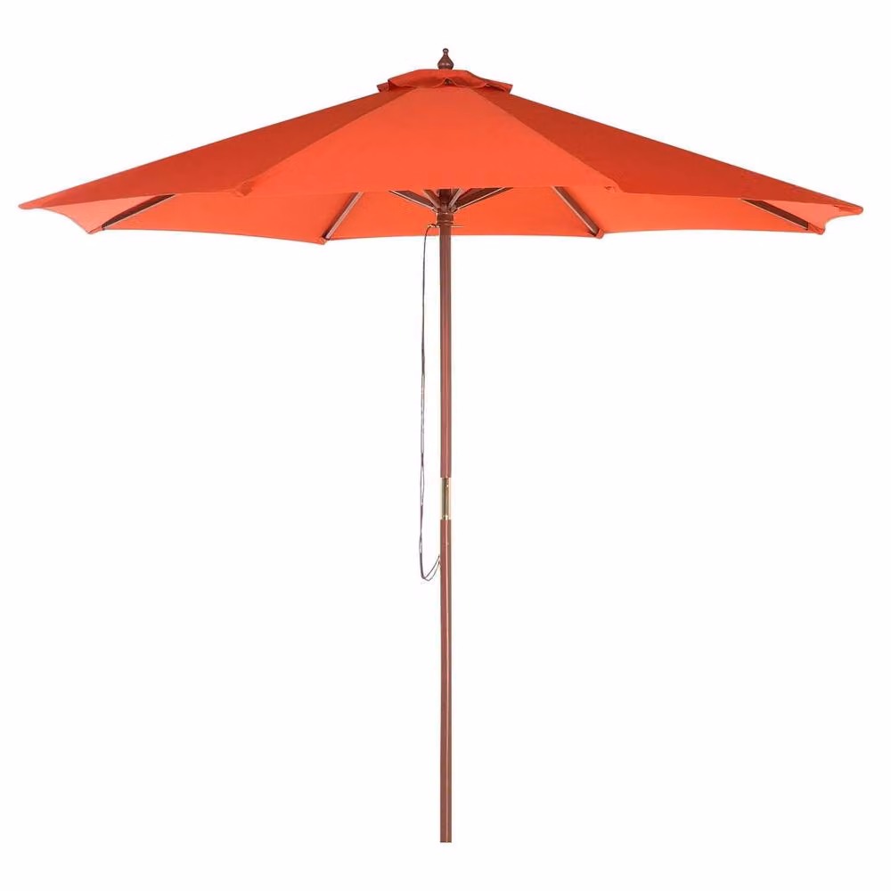 Wyld and Coco Garden Parasol in Red with Birch Wood Pole – 2