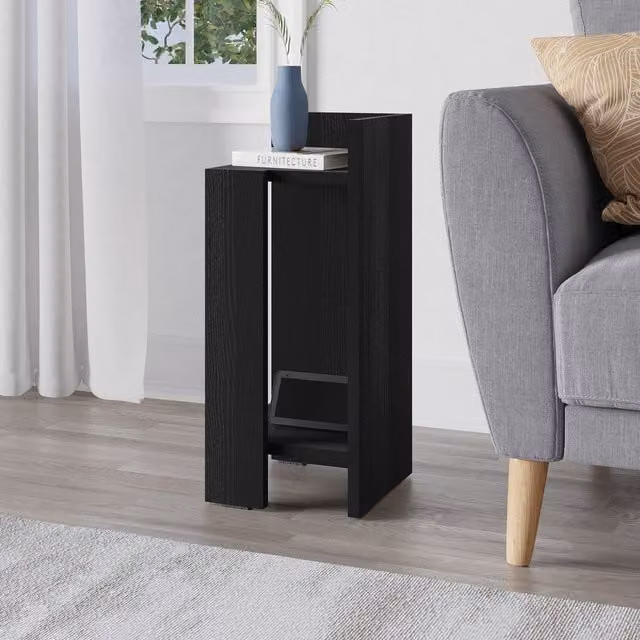 Decortie Elos Modern Bedside Table Right Module in Black Wood