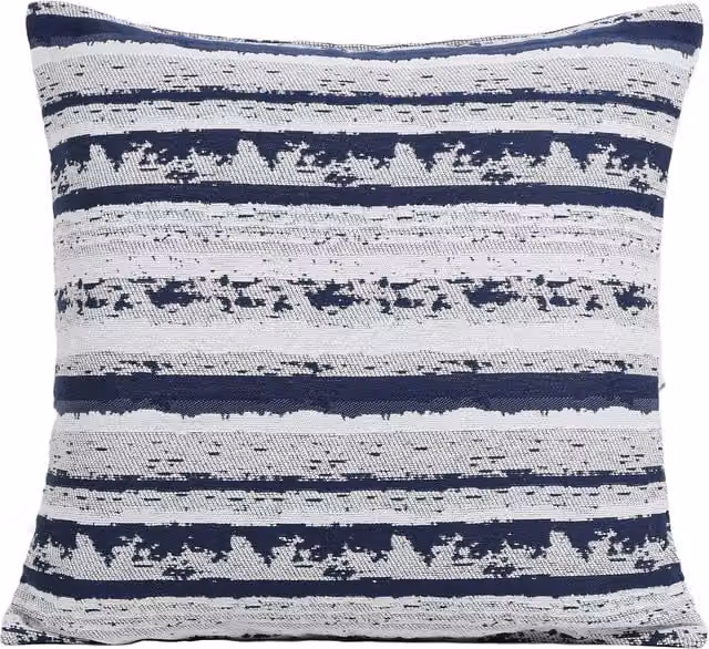 Divante Azura Blue Striped Nautical Jacquard Square Cushion